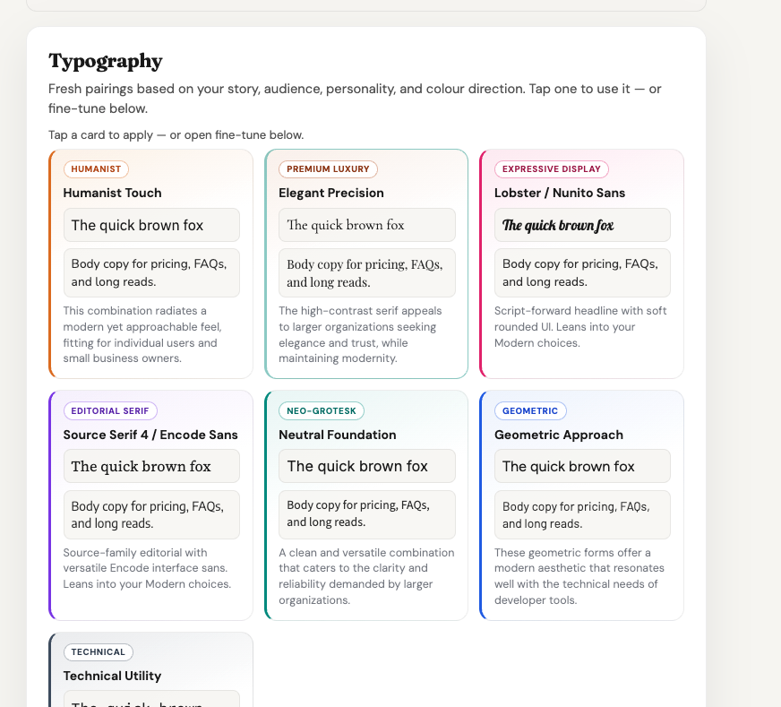 Typography pairing suggestions